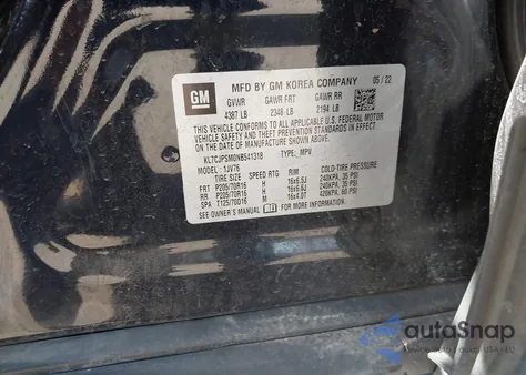 2022 Chevrolet Trax Awd Lt z USA, uszkodzony, nr VIN KL7CJPSM0NB541318